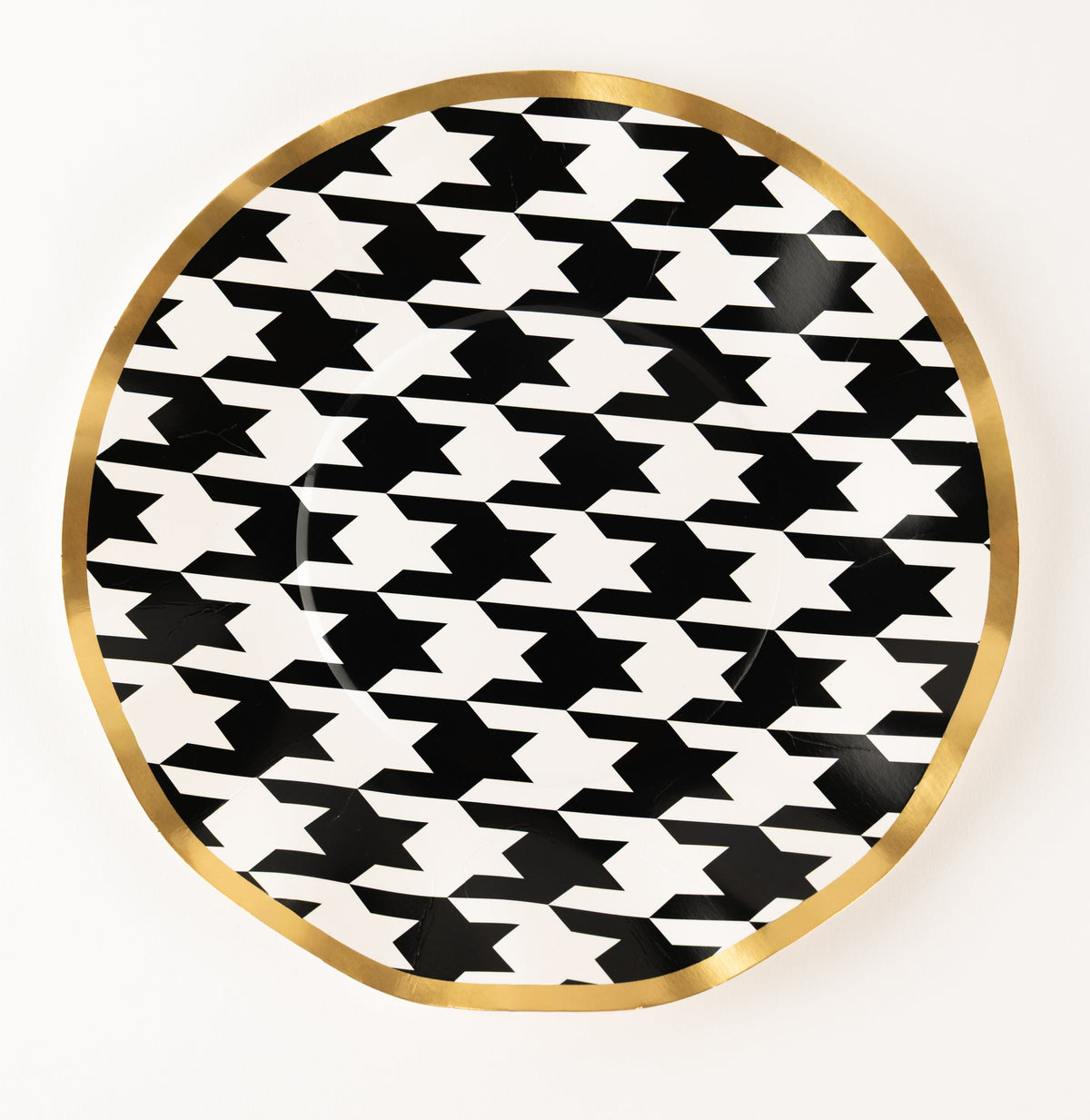 Monochrome Houndstooth Salad Plate