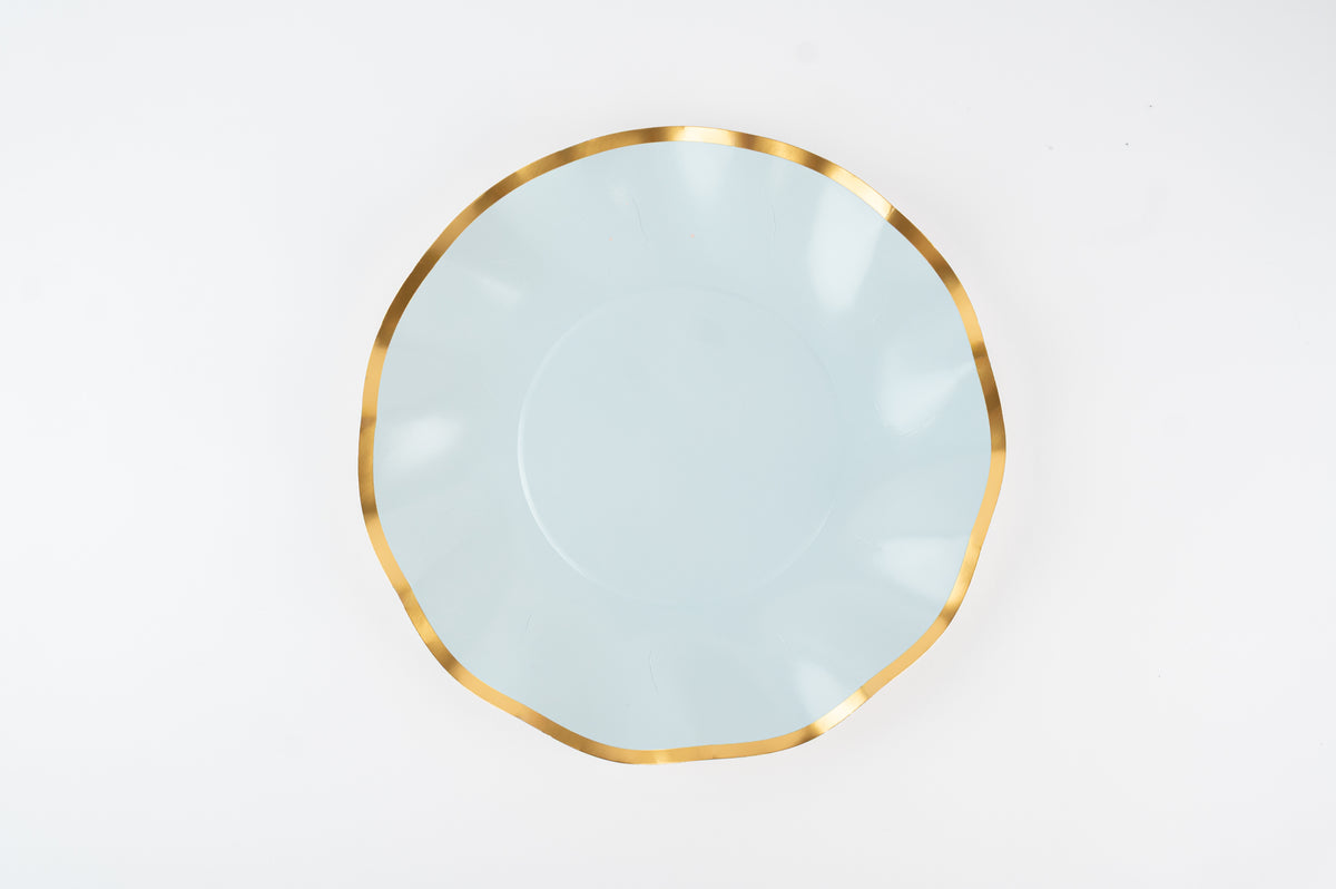 Scallop Luxe Dinner Plate – Blue Fog