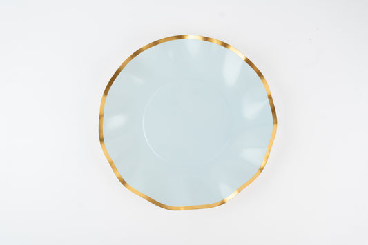 Scallop Luxe Dinner Plate – Blue Fog