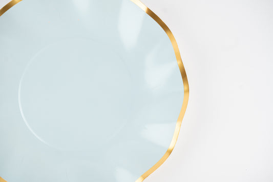 Scallop Luxe Dinner Plate – Blue Fog