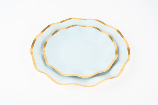 Scallop Luxe Dessert Plate – Blue Fog