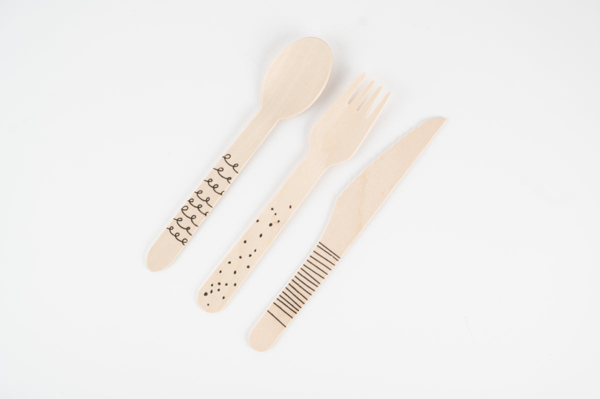 Wooden Cutlery Set (x24)