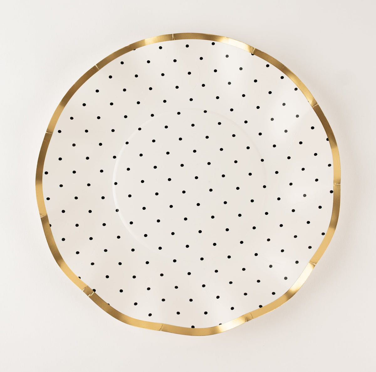 Monochrome Dot Dinner Plate – Gold Rim