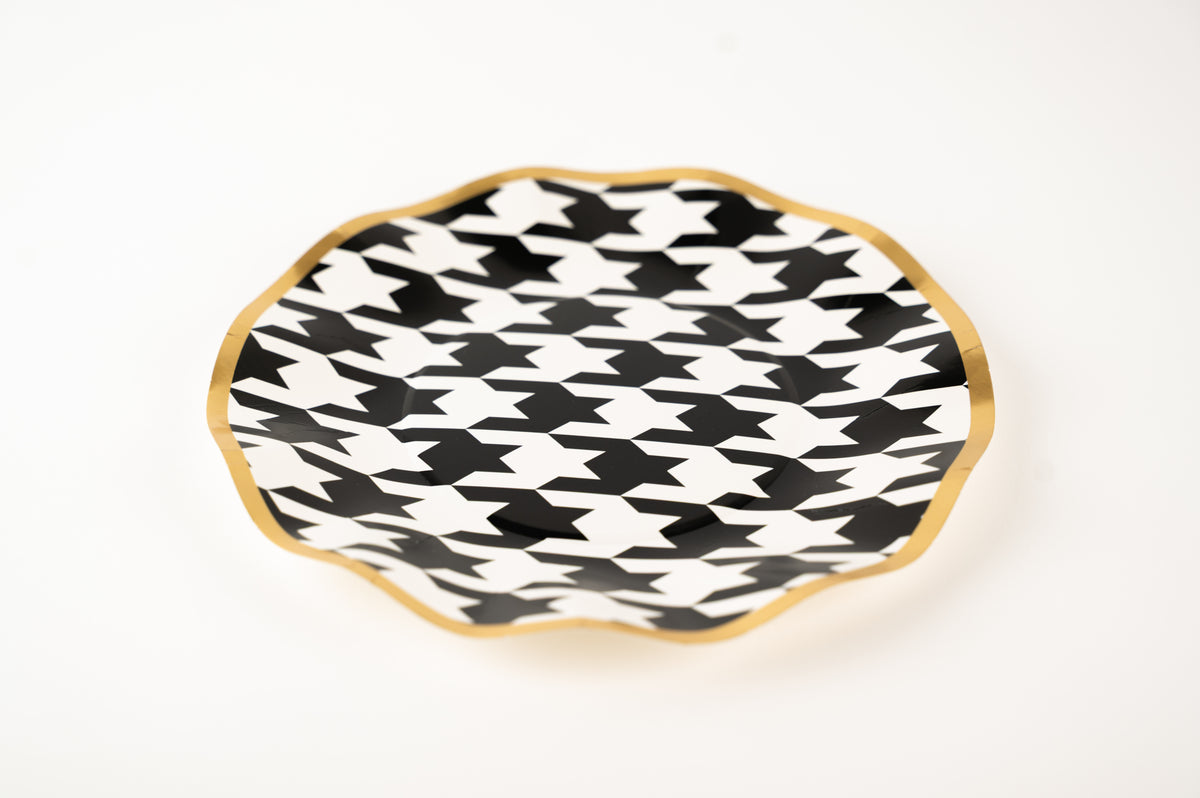Monochrome Houndstooth Salad Plate