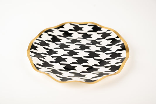 Monochrome Houndstooth Salad Plate